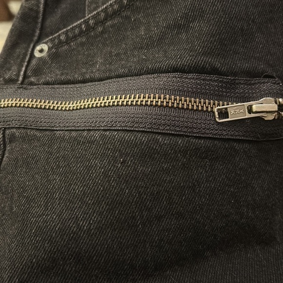 Carmar Zipper Zip Front Black Denim Jean Mini Skirt Washed Black Size 25 - Picture 6 of 7